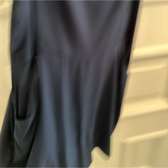 Navy Blue Romper with Cut Out Back with Scalloped Edge Details - Picture 4 of 11